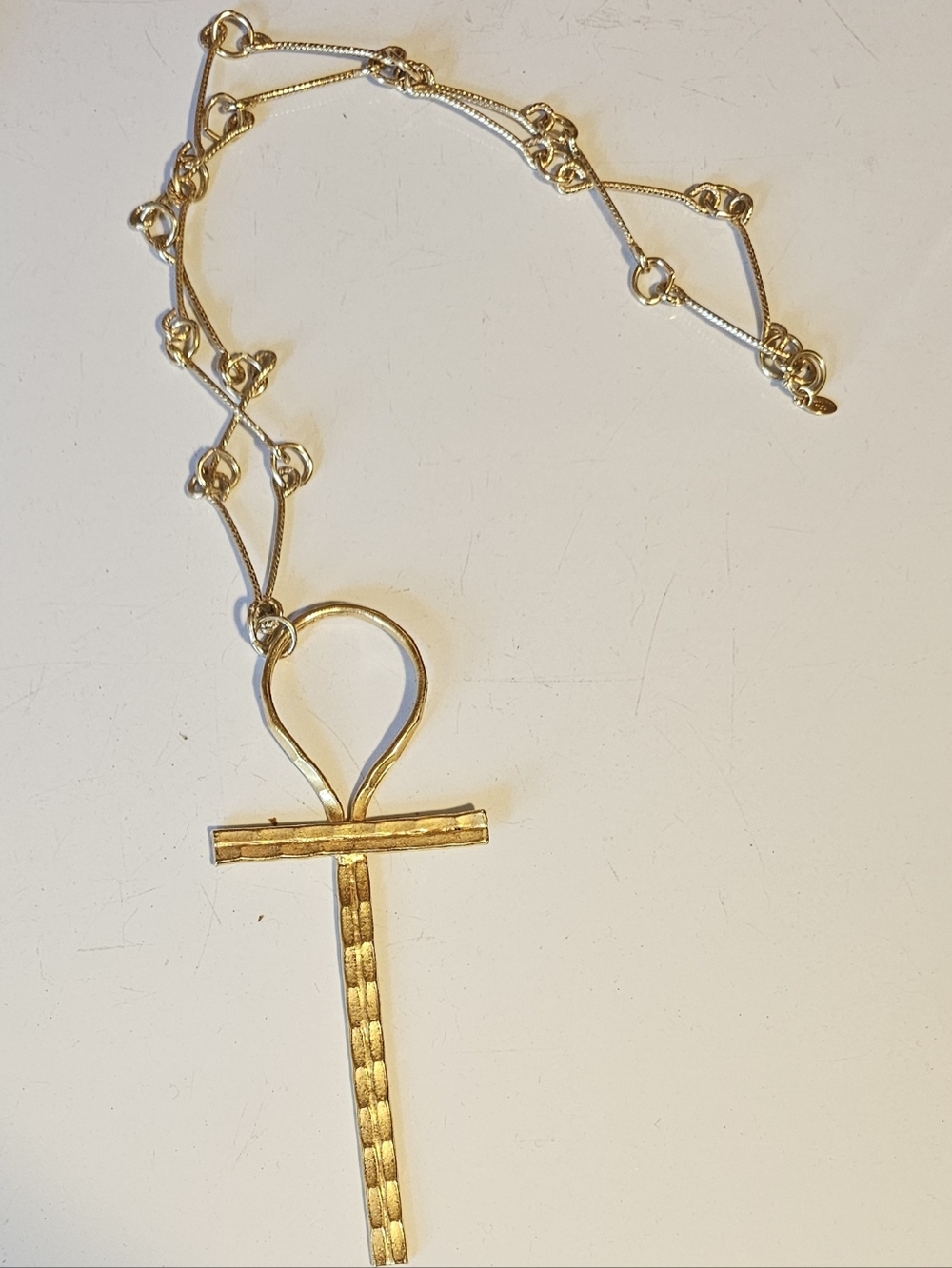 Gold Tone Ankh Pendant Necklace - Picture 3 of 4